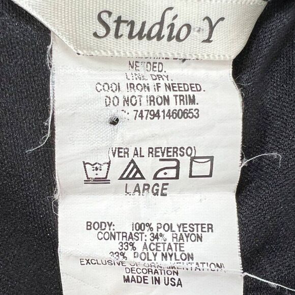 Vintage Y2K Black & White Floral Fairy Grunge Knee Length Babydoll Dress / L - Picture 8 of 8